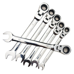 Dual-Use Ratchet Wrench with Fixed Head – 12-Piece Automotive Repair & General-Purpose Open-End Wrench Set for Mechanics