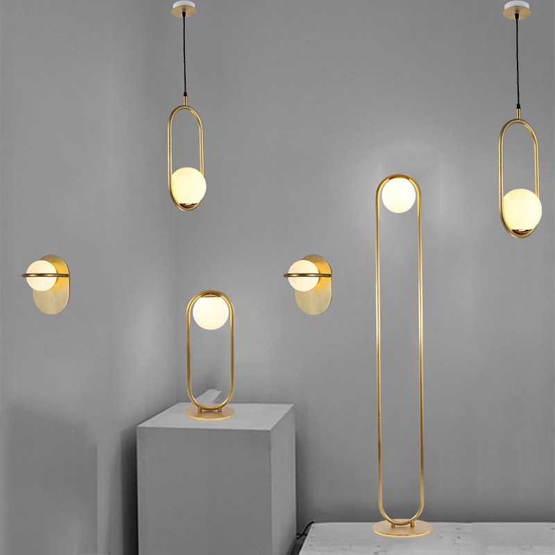 Postmodern Minimalist Creative Glass Ball Floor Lamp Living Room Sofa Bedroom Wall Lamp Study Lamp Model Room Chandelier