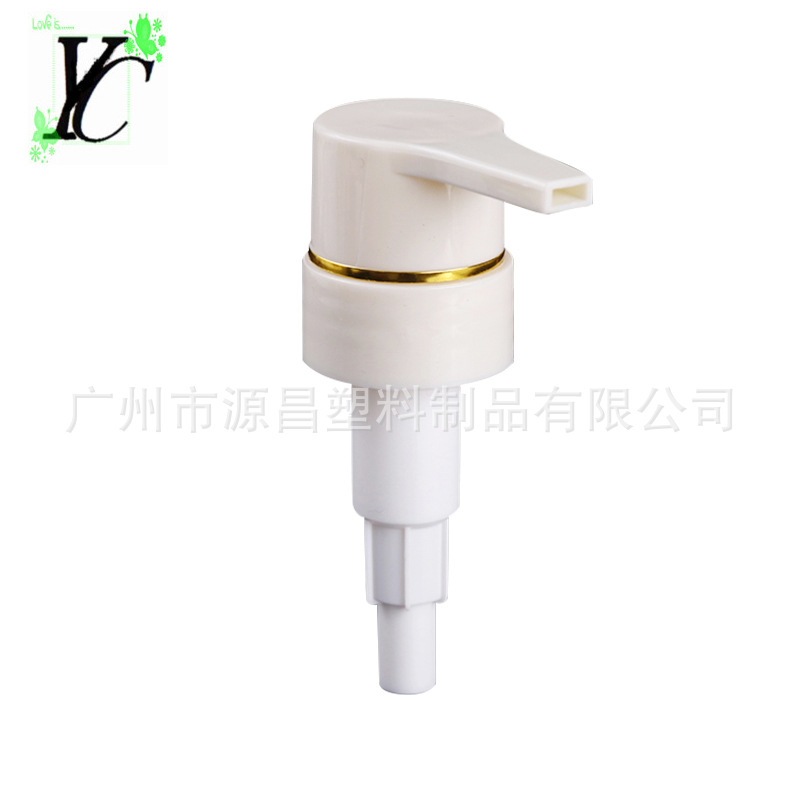 33牙化妆品乳液泵头 32螺旋泵不生锈洗发水塑料泵头 烫金边按压泵