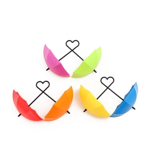 Creative umbrella hooks, nail-free cute small sticky hooks, adhesive hooks behind the door, wall hanging hooks, 3 packs