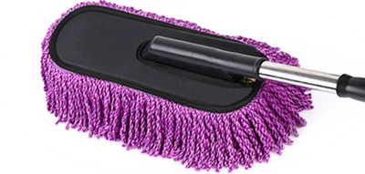 Car cleaning tools: Retractable Dust Duster Mop Wax - purple-22-line-opp-bag-blue-large-brush-regular-style