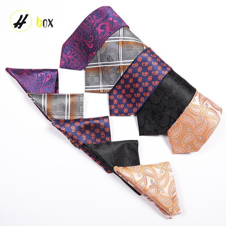 Source manufacturers in stock supply polyester large kidney flower suit tie men's pocket towel suit