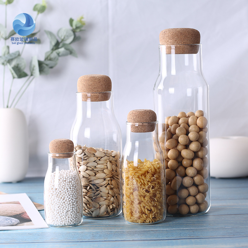 日式玻璃牛奶瓶酸奶瓶透明锥形果汁瓶300ml玻璃食品饮料瓶