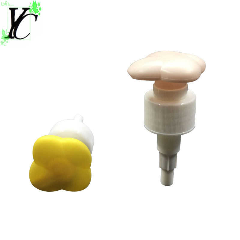 厂家供应化妆品香水沐浴乳塑料液压泵 四叶草形洗手乳液泵头批发