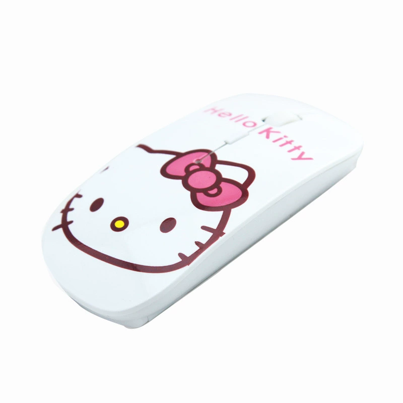 Кошка Hello Kitty, маленькая мультяшная милая сверхтонкая беспроводная мышь