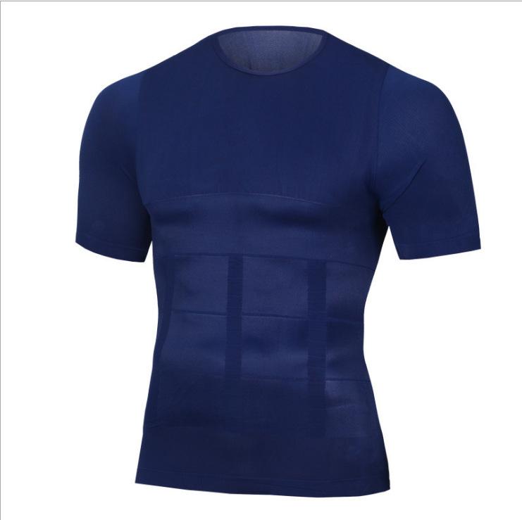 Actualización sin fisuras cuerpo de los hombres que forma la ropa del vientre que contrae la espalda de elevación de la presión apretada ropa interior que absorbe la humedad deportes camiseta