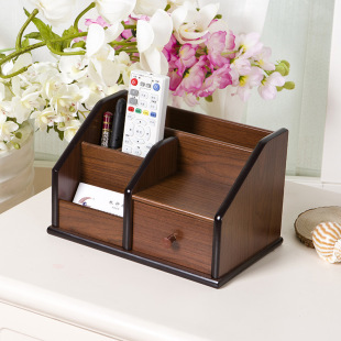 Huixing brand wooden multi-use desktop storage pen holder wooden business card storage holder can print logo pen barrel gift