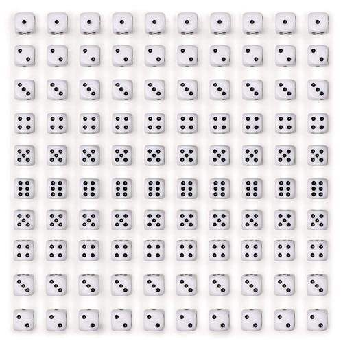 Brand New Acrylic Material 10mm Dice 10 Numbered Rounded Dice 1cm White