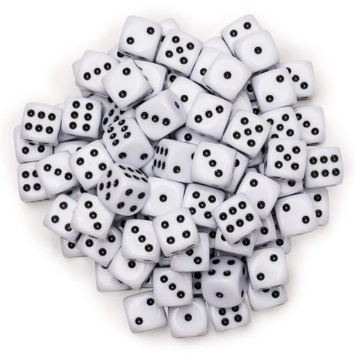 Brand New Acrylic Material 10mm Dice 10 Numbered Rounded Dice 1cm White