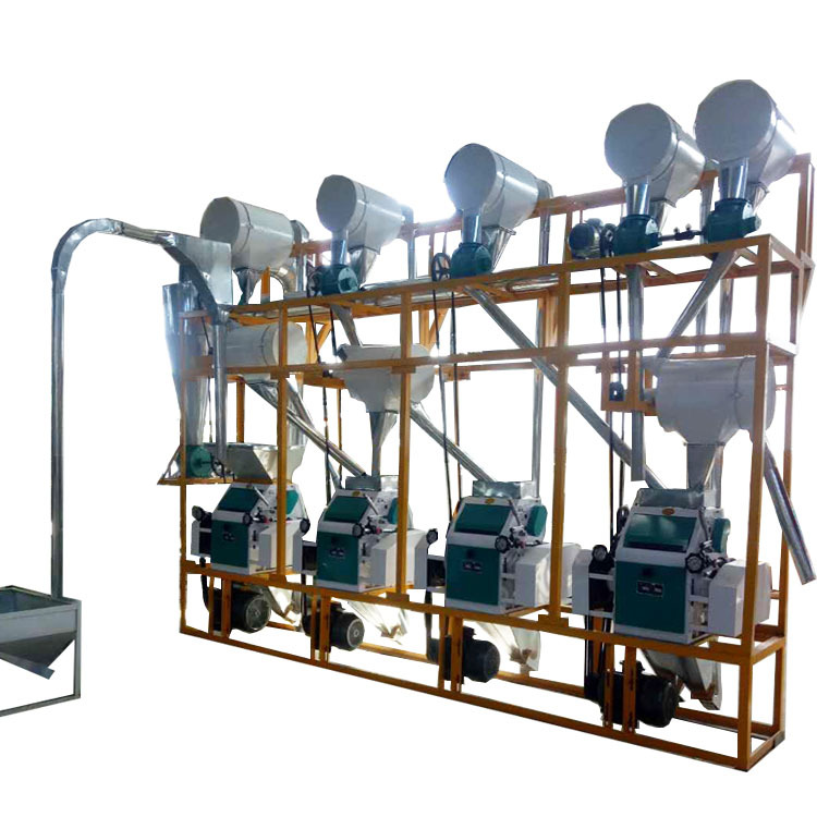 小型面粉机自动提料磨面机组日产20吨四机组小型 磨面机械设备