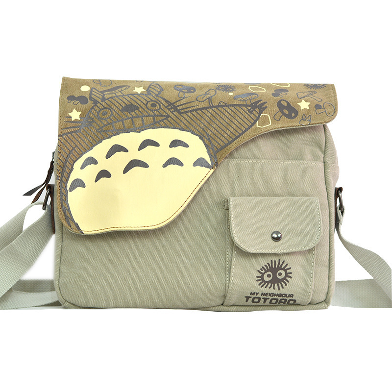 Anime bolsa de hombro Miyazaki Totoro Satchel nueva bolsa de lona de algodón en stock bolsa al por mayor