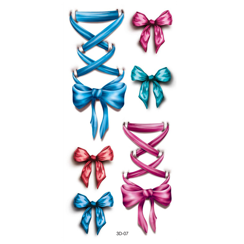 Rosa tatuaje pegatinas 3D TikTok Net color rojo impresión tatuaje pegatinas mariposa flor impermeable tatuaje pegatinas