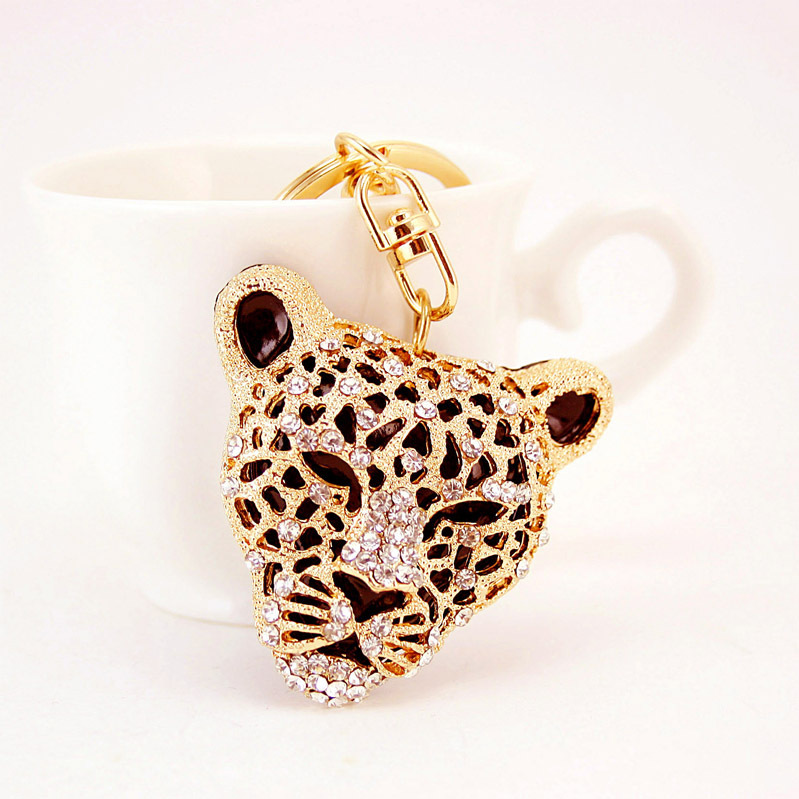 Creative Craft Small Gift Diamond-encrusted Leopard Head Car Keychain Accessories Crystal Animal Pendant Small Gift 313 Creative Craft Small Gift Diamond-encrusted Leopard Head Car Keychain Accessories Crystal Animal Pendant Small Gift 313