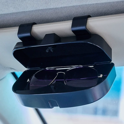 Car Glasses Clip/Bill Clip visor storage black glasses - car-glasses-case-black