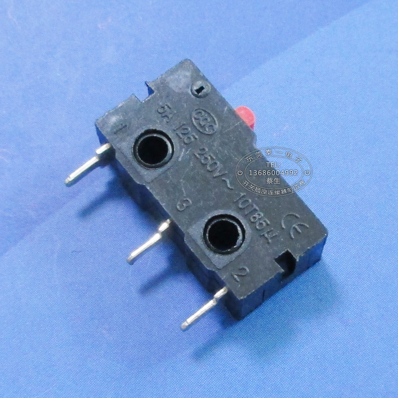 插板脚红点压力开关 20*10窄脚行程开关 防拆小微动开关KW12-A