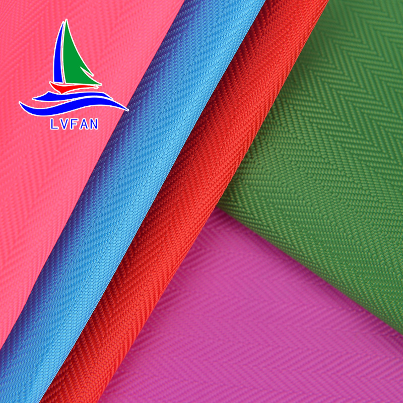 现货批发高档箱包背包牛津布面料100%涤纶染色人字斜提花轻奢服装