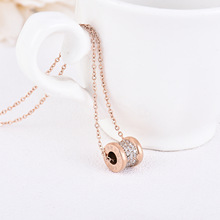 日韩爆款小蛮腰镶仿钻钛钢女式项链 韩风流行吊坠项链项饰饰品