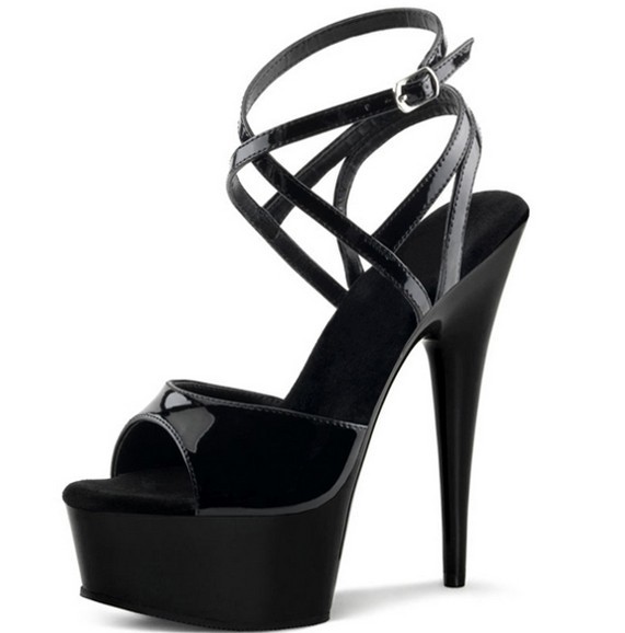 15cm tacones altos talón fino impermeable romano hueco sandalias de cuero charol para AliExpress Comercio exterior más tamaño las mujeres zapatos