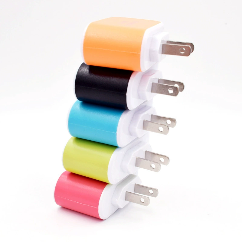 USB сетевое зарядное устройство Candy, 3 порта 5V/2A, вилки US & EU, индикатор LED, мультицвет
