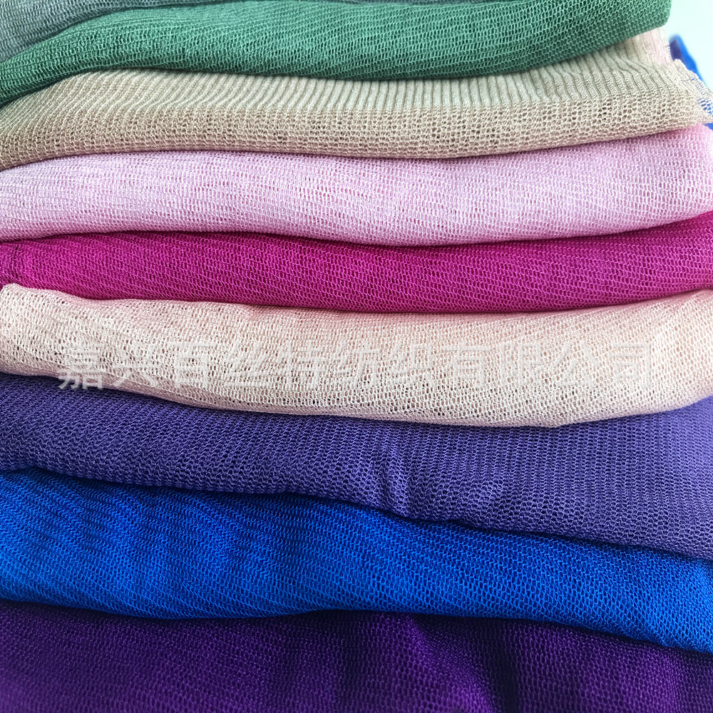 真丝针织网眼面料 30gsm真丝网眼布 真丝经编婚纱礼服面料