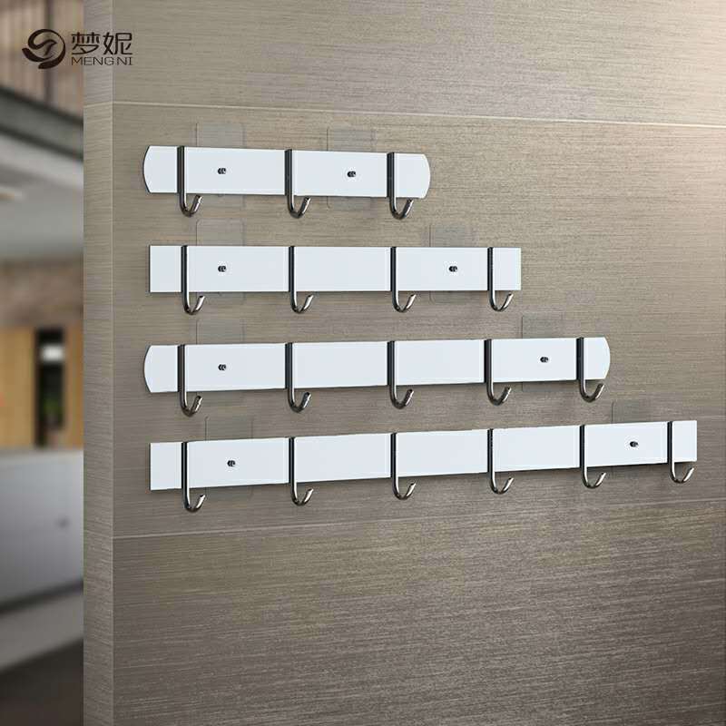 Clearance 304 stainless steel hook a row of bathroom towel row hook behind the door coat hook kitchen clothes hook punch-free hanging
