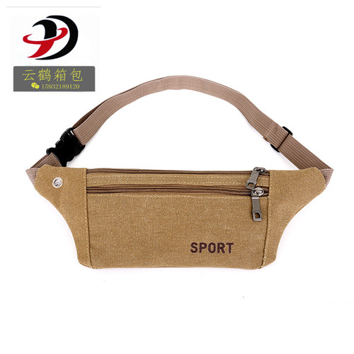 新款男女士休闲帆布腰包复古休闲单肩斜挎包户外运动胸包厂家批发