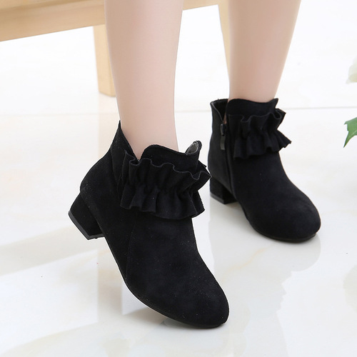 Children's Ankle Boots for Girls - New Spring and Autumn Season Children's Boots - High Heel Princess Shoes for Girls - Middle Children's Shoes
