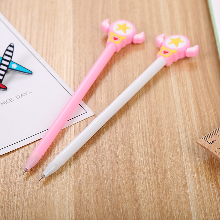 Directo de fábrica de papelería creativa de hadas palo mágico pluma de gel lindo estudiante de dibujos animados Ángel pluma de agua pluma de la firma