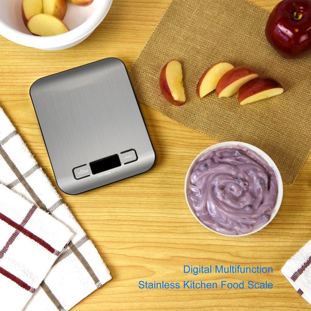 Household Kitchen Baking Scale 10kg Small Charging Food Scale Stainless Steel Electronic Scale Coffee Nutrition Scale Gram Scale