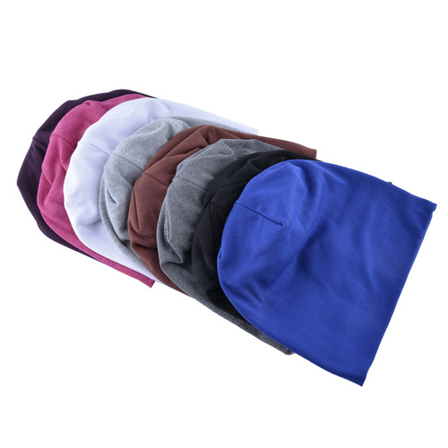 Cross-border unisex men's and women's solid color cotton beanie FS unisex cycling windproof warm hat postpartum hat wholesale