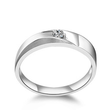 18K金戒指镶钻设计感潮流纹理钻石戒指男简约几何型指环广州定制