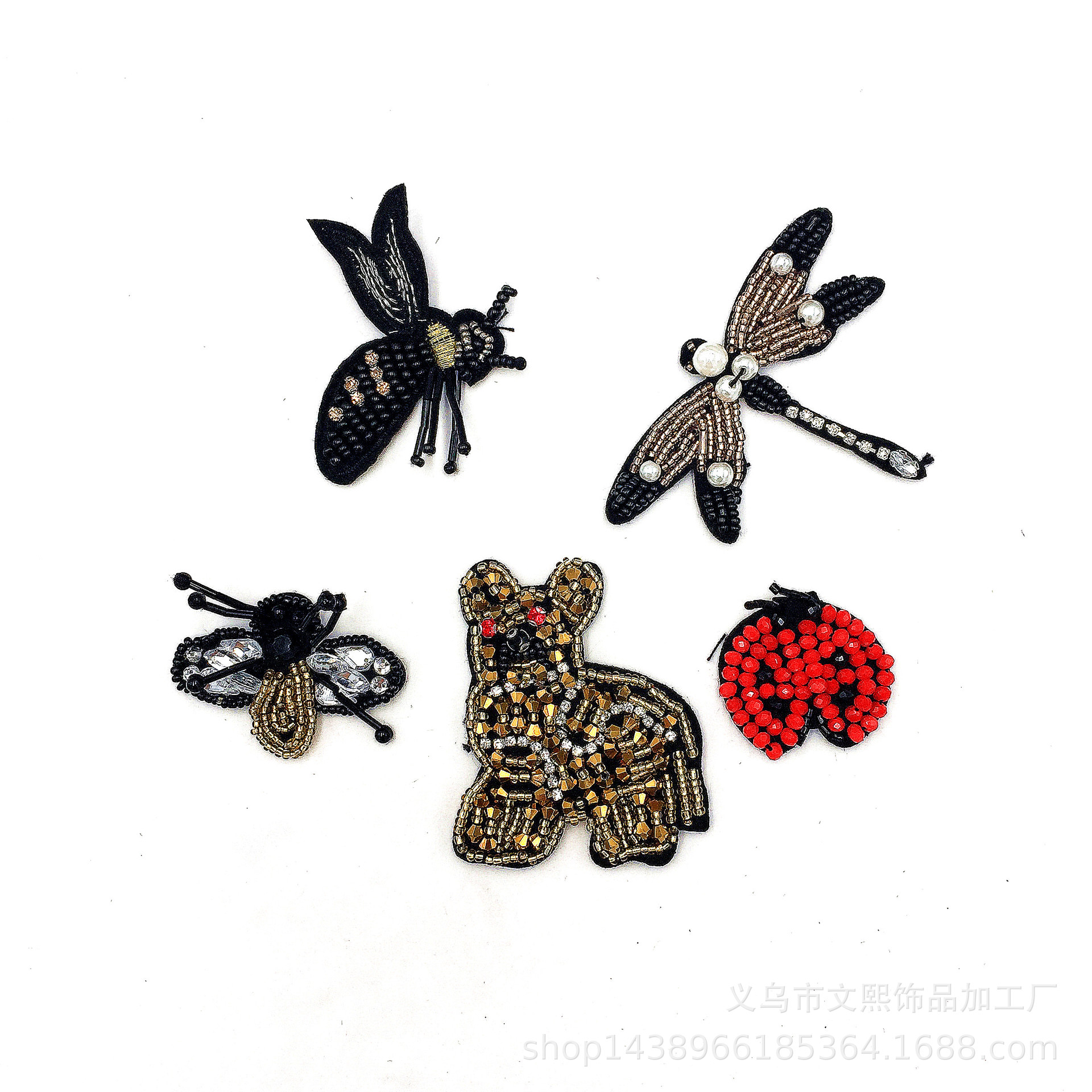 新款现货 小狗甲虫动物辅料  钉珠鞋服帽子包包服装饰品 配件