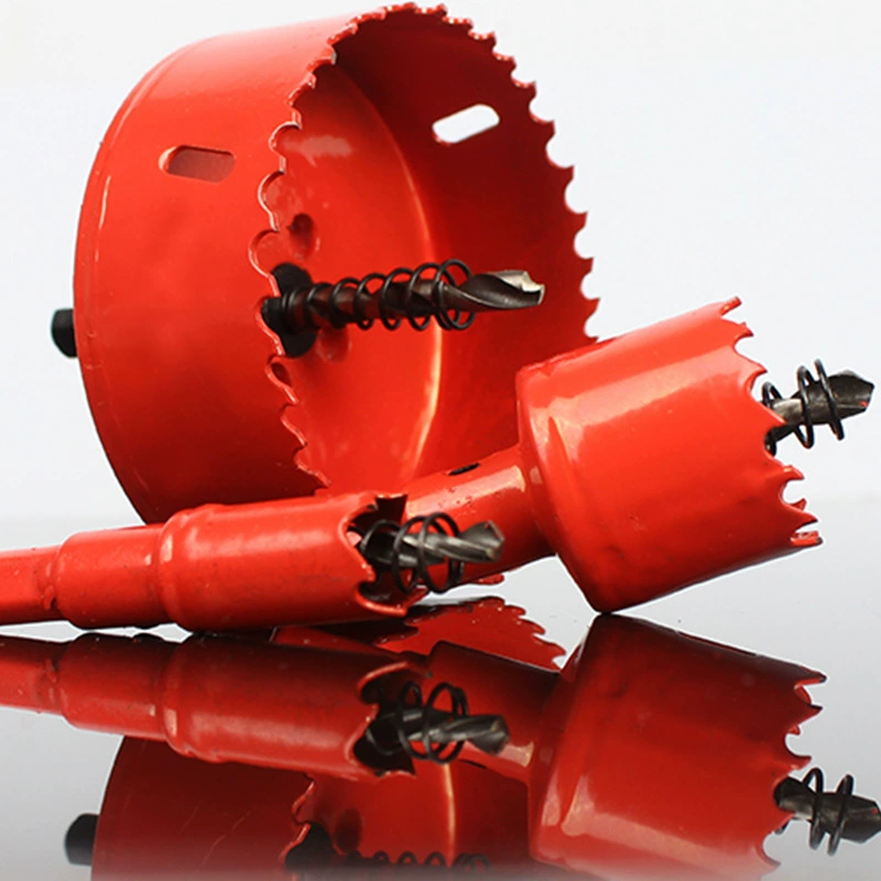 Биметаллическая дыроколка Hao Huan M2, красная, для тонкого металла, гипсокартона, для люстр