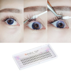 新品嫁接睫毛仙女款芭比夾心花纖朵自己嫁接睫毛中間加粗自然朵毛