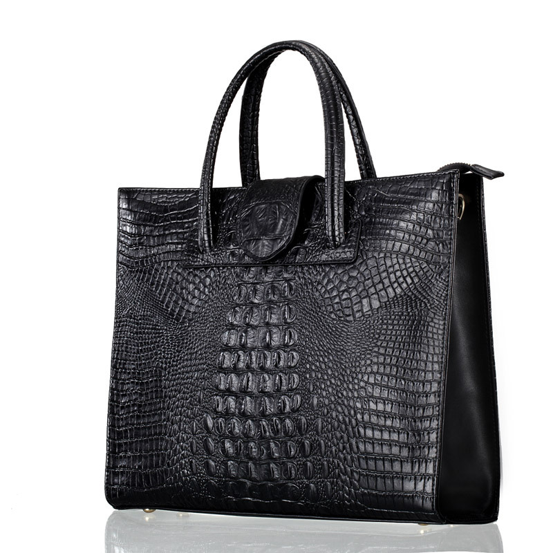 2025 New Arrival Commuter Crocodile Embossed Genuine Leather Women's Bag Large Capacity Handbag European And American Fashion Shoulder Bag - Thumbnail 5