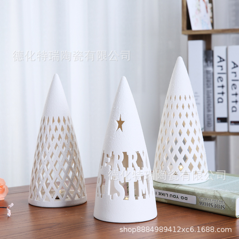 陶瓷工艺品 LED灯镂空欧式创意精美简约摆件家居装饰礼品搭配陶瓷