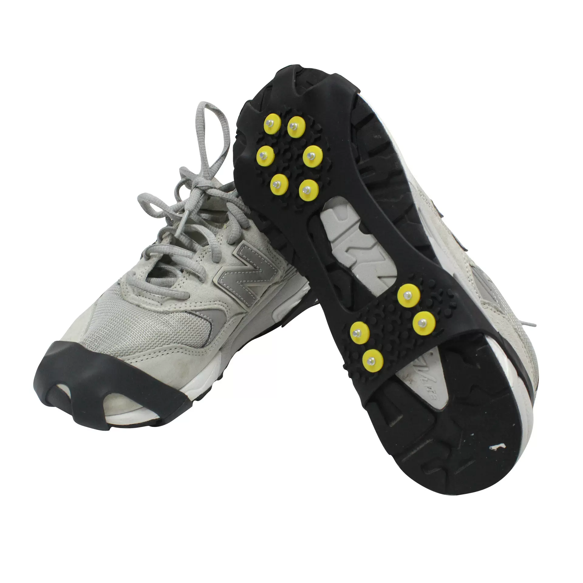 现货批发硅胶10钉黄扣冰爪鞋套户外防滑鞋套通用登山鞋钉10齿雪爪