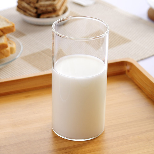High borosilicate glass cup water cup tea cup transparent creative milk cup straight glass cup tea cup ins style