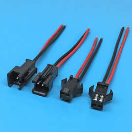 SM2.54端子线 2孔SM红黑端子线束 补水仪电源线 雾化器电池连接线