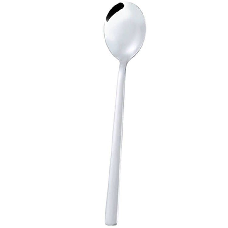 Korean cuisine stainless steel rice spoon Korean -style Mimo long -handle large round spoon tableware squeeze soup and soup soup