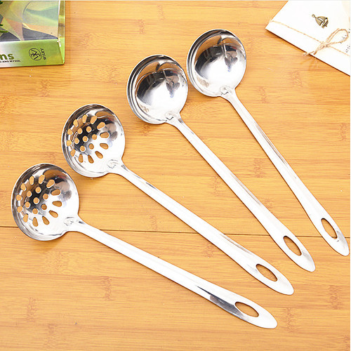 7-inch 1cm thick non-magnetic stainless steel soup spoon hot pot spoon colander spoon