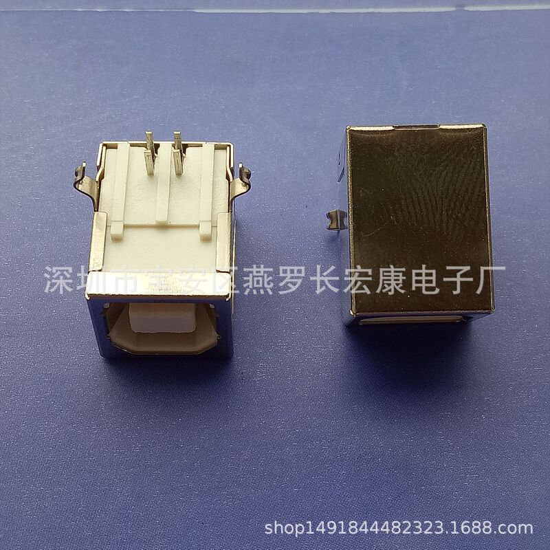 USB B TyPe 90 Degree Female Base 2.0 B Female 90 ° Curved Foot Insert Board PA6t CoPPer Shell White Glue High TemPerature Resistant 4P USB B TyPe 90 Degree Female Base 2.0 B Female 90 ° Curved Foot Insert Board PA6t CoPPer Shell White Glue High TemPerature Resistant 4P