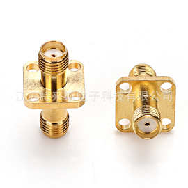 高频同轴连接器SMA-KKF加长(50欧姆)SMA外螺纹孔带法兰的双通