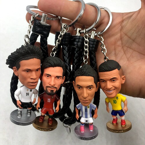 European Cup football star doll model Messi Neymar C Ronaldo Griezmann doll pendant buckle