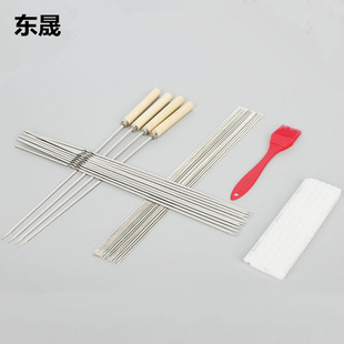 Stainless Steel Barbecue Skewers Wholesale Lamb Skewers Iron Skewers Barbecue Skewers Flat Skewers Round Skewers Barbecue Needles Barbecue Tools