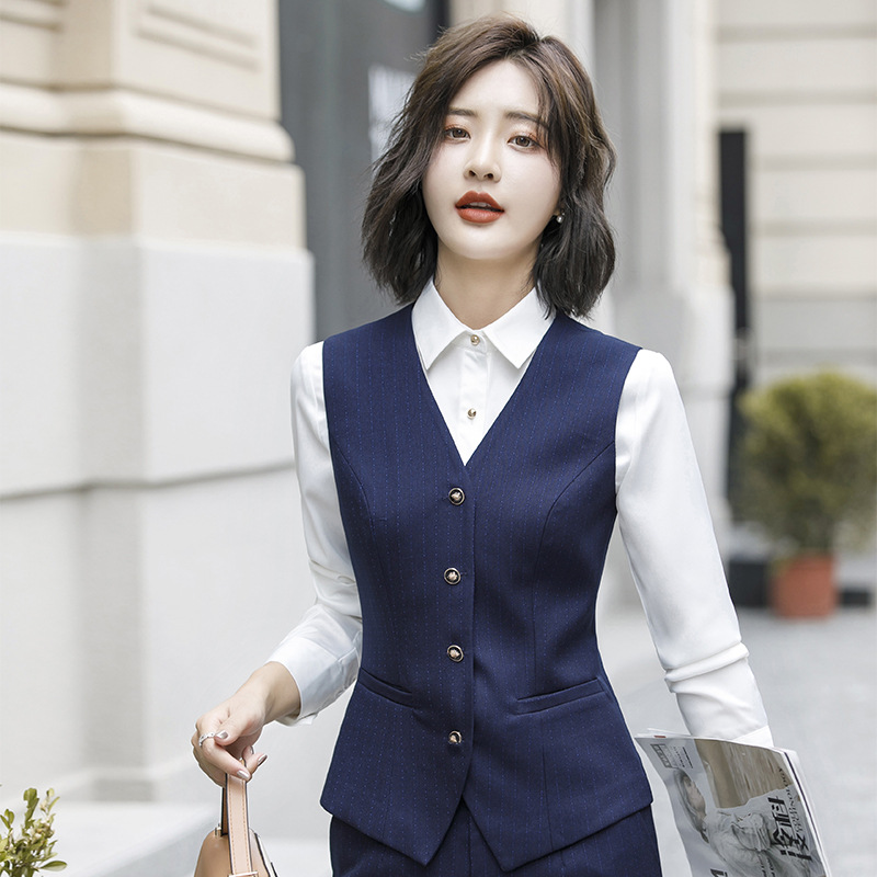 513 blue striped vest