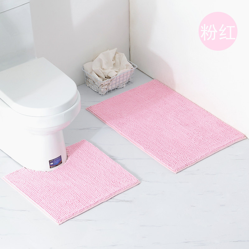 Comercio electrónico transfronterizo Amazon Venta caliente chenille de dos piezas alfombra de baño absorbente estera antideslizante lavado a máquina