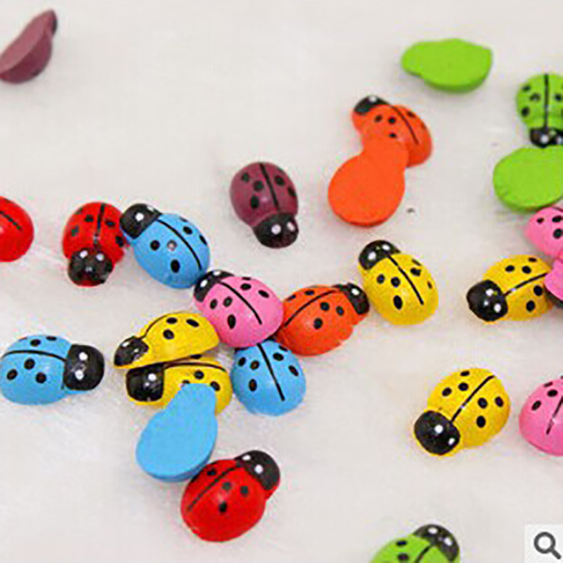 Color Variety Cartoon Beetle Refrigerator Wooden Fashion Personality Crafts Handmade Refrigerator Stickers