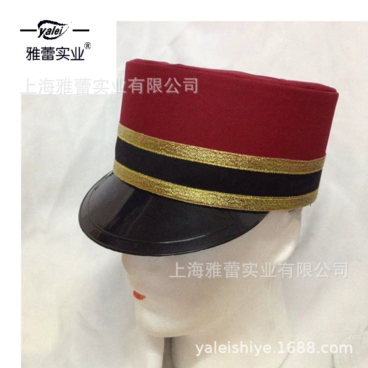 Yalei Hat Factory Professional Customized Hotel Gate Hat Hotel Baggage Raw Hat Security Hat Code for wholesale
