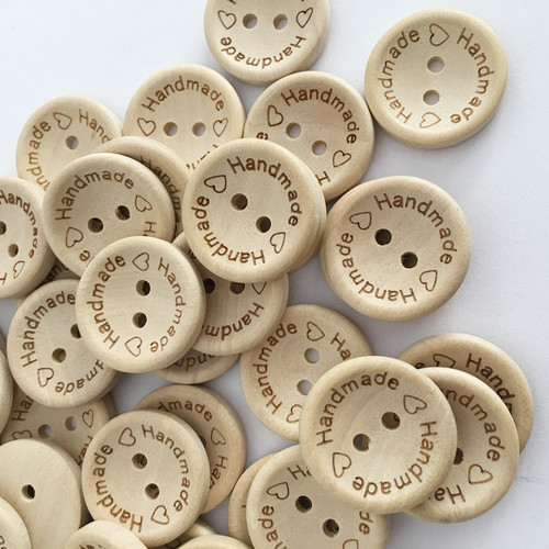Cross-border bowl-shaped carved handwithlove creative handmade wooden buttons
